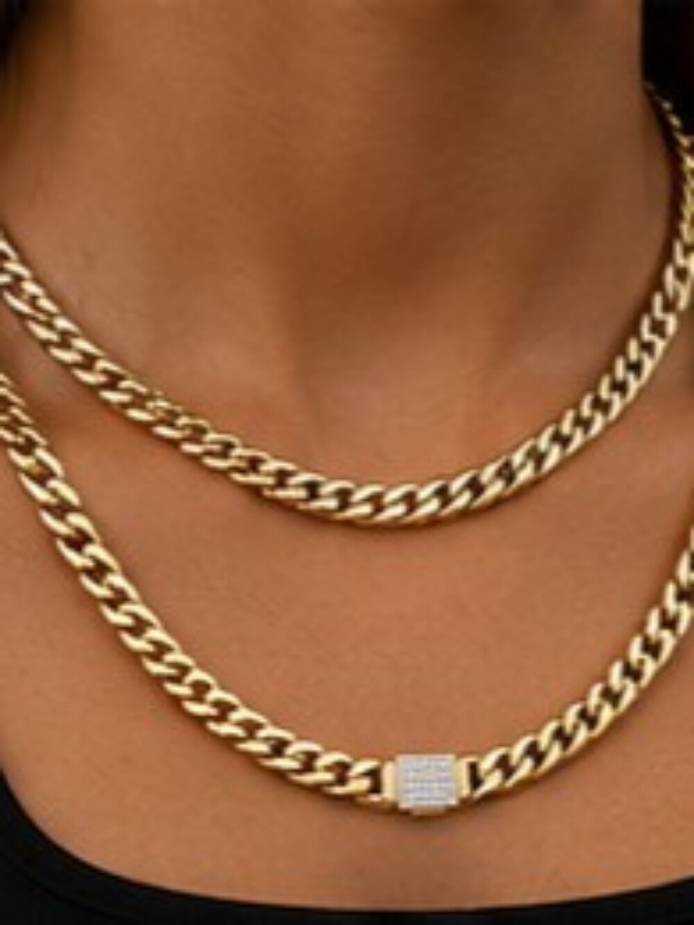 14K Gold Filled Cuban Link Chain Necklace Unisex Luxury Gold Jewelry